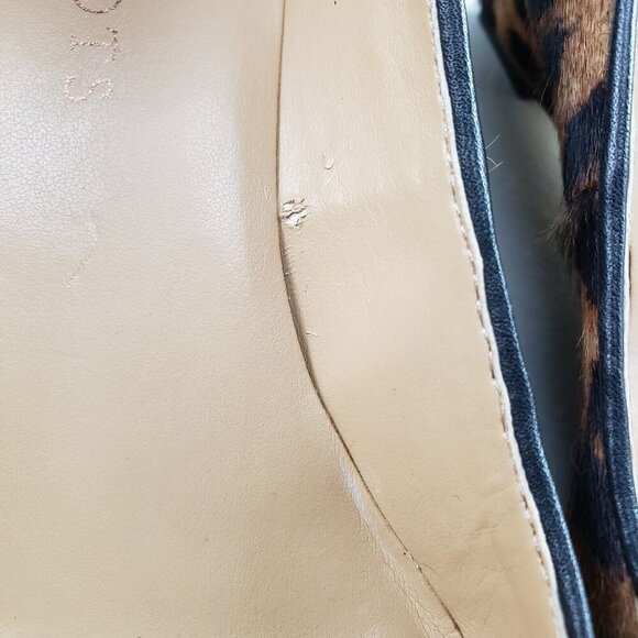 Talbots Leopard Print Laney Wedge Womens 7 Brown Calf Hair Low Closed Toe Heel - Picture 10 of 10